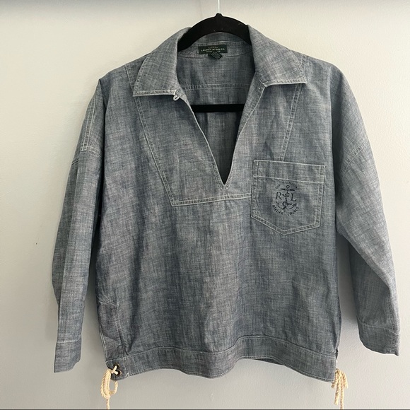 Lauren Ralph Lauren Tops - RALPH LAUREN JEANS DENIM PULLOVER TOP SIZE M
